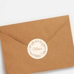 140 Etiquettes Merci Rondes Autocollantes - Ø 35 mm - Papier Recyclé - Couronne de Fleurs - 4 Planches A4 de Stickers Remerciements pour Mariage  Artisanat et Fêtes