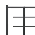 vidaXL Cadre de lit métal avec tête de lit noir 135x190 cm