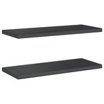 vidaXL Étagères murales 2 Pièces 75x30x3 cm noir acier inoxydable