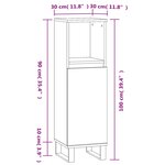 vidaXL Armoire de salle de bain noir 30x30x100 cm bois d'ingénierie