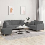 vidaXL Ensemble de canapés 3 Pièces coussins gris foncé tissu