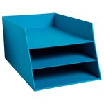 Corbeille À Courrier Combo 3 Niveaux Carton Teksto - Turquoise - X 4 - Exacompta
