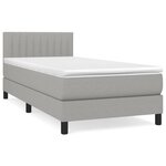 vidaXL Sommier à lattes de lit avec matelas Gris clair 80x200 cm Tissu