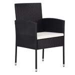 vidaXL Mobilier à dîner jardin 9 Pièces avec coussins Résine tressée Noir