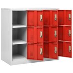 vidaXL Armoire à casiers Gris clair et rouge 90x45x92 5 cm Acier