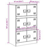vidaXL Buffet blanc 67x39x107 cm acier