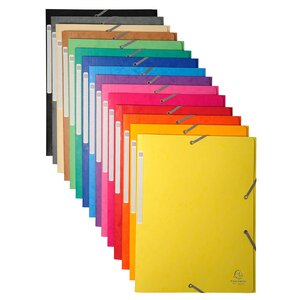 Chemise À Élastiques Maxi Capacity Carte Lustrée 425gm2 - A4 - Couleurs Assorties - X 50 - Exacompta