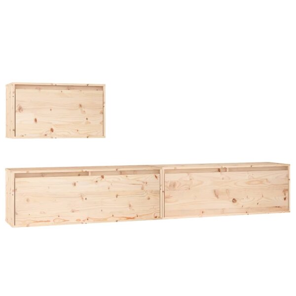 vidaXL Meubles TV 3 Pièces Bois massif de pin