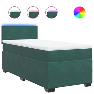 vidaXL Sommier à lattes de lit et matelas Vert foncé 80x200 cm Velours