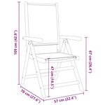 vidaXL Chaises inclinables de jardin lot de 8 tissu et bois massif