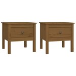 vidaXL Tables d'appoint 2Pièces Marron miel 50x50x49cm Bois massif de pin
