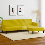 vidaXL Ensemble de canapés 2 Pièces jaune velours