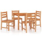 vidaXL Ensemble à manger de jardin 5Pièces Bois de teck massif