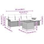 vidaXL Ensemble de canapé de jardin de 6 pièces avec coussins en poly rotin noir et acacia