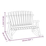 vidaXL Banc à bascule jardin 2 places 123x96x102 cm bois massif épicéa