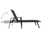 vidaXL Chaise longue Acier et tissu textilène Noir