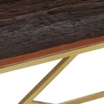 vidaXL Table basse doré acier inoxydable et bois de mélèze massif