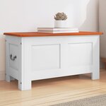 vidaXL Coffre de rangement et couvercle marron et blanc bois d'acacia