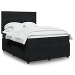 vidaXL Sommier à lattes de lit avec matelas Noir 140x190 cm Velours