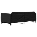 vidaXL Lit de jour avec lit gigogne noir 100x200 cm tissu