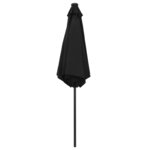 vidaXL Parasol avec LED et mât en aluminium 270 cm Noir