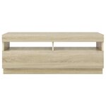vidaXL Meuble TV avec lumières LED chêne sonoma 100x35x40 cm