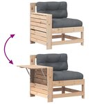 vidaXL Canapé de jardin accoudoir avec coussin bois massif de pin