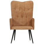vidaXL Chaise à oreilles Marron Toile