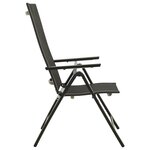 vidaXL Chaises pliables de jardin 2 Pièces Textilène et aluminium Noir