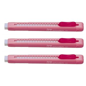 Stylo gomme CLIC ERASER Corps Rose x 3 PENTEL