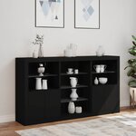 vidaXL Buffet avec lumières LED noir 181 5x37x100 cm