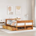vidaXL Cadre de lit sans matelas cire marron 160x200cm bois pin massif
