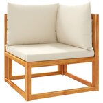 vidaXL Salon de jardin avec coussins 6 Pièces bois d'acacia solide