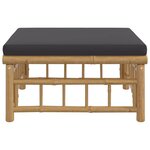 vidaXL Repose-pieds de jardin avec coussin gris foncé bambou