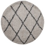 vidaXL Tapis shaggy à poils longs moderne beige et anthracite Ø 160 cm