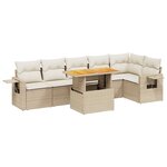 vidaXL Salon de jardin avec coussins 7 Pièces beige résine tressée