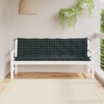 vidaXL Coussins de banc de jardin 2 Pièces motif à carreaux noir