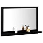 vidaXL Miroir de salle de bain Noir 60x10 5x37 cm Bois d’ingénierie