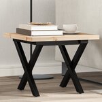 vidaXL Table basse cadre en X 40x40x35 5cm bois de pin massif et fonte