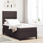 vidaXL Lit Box Spring avec Matelas Marron Foncé Simple Tissu