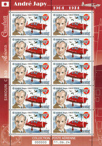 Minifeuille 10 timbres - André Japy - Lettre Internationale