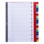 Intercalaires Imprimés Alphabétique Pp Couleurs 12/100e - 20 Positions - A4+ - Assorties Vives - X 20 - Exacompta