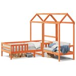 vidaXL Ensemble de lit et de banc avec toit 90x190 cm bois pin massif