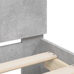 vidaXL Cadre de lit avec tête de lit et LED gris béton 135x190 cm