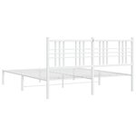 vidaXL Cadre de lit métal avec tête de lit blanc 150x200 cm