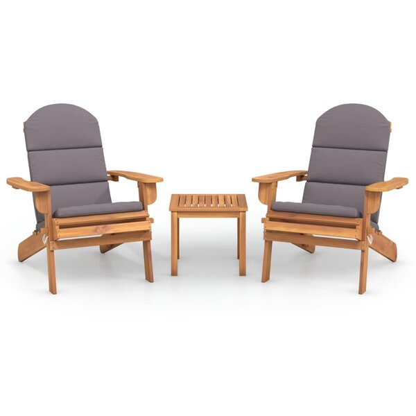 vidaXL Ensemble de salon de jardin Adirondack 3 Pièces bois acacia solide