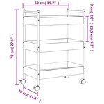 vidaXL Chariot de cuisine sonoma gris 50x30x70 cm bois d'ingénierie