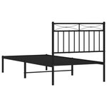 vidaXL Cadre de lit métal sans matelas avec tête de lit noir 90x200 cm