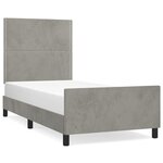 vidaXL Cadre de lit avec tête de lit Gris clair 100x200 cm Velours