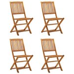 vidaXL Chaises pliables d'extérieur lot de 4 Bois d'acacia solide